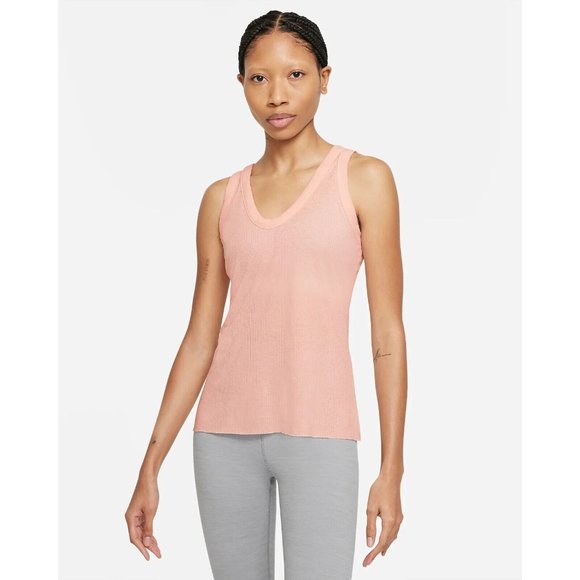 Nike Womens XS Yoga Luxe Ribbed Tank Top Dri-Fit - Picture 2 of 3